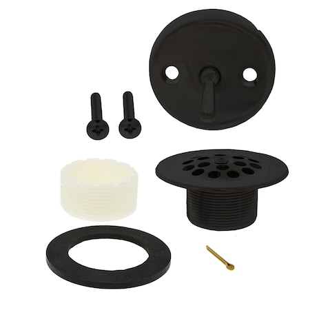 Jones Stephens Matte Black Two-Hole Trip Lever Tub Drain Trim Kit B51043